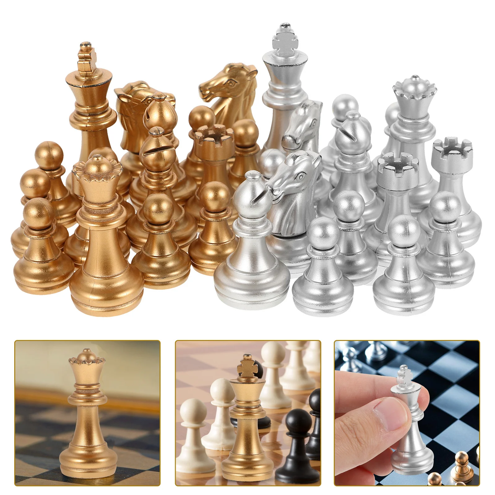 

1 set 1 Set Plastic Only Replacement Game Pieces For Board Game Lightweight Portable International Chess Set Pieces For Chess