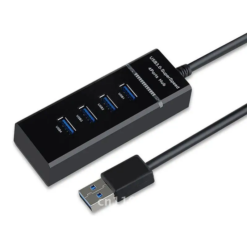 

4-портовый концентратор USB 3.0, мультиразветвитель, высокоскоростной компьютерный USB-концентратор для расширения подключения USB, не требуется внешний источник питания