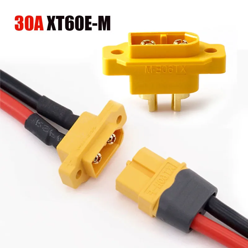

30A XT60E-M Plug Wire High Current Energy Storage Fixed Panel Socket Electric Scooter Lithium Battery Power Connector wigh Cable