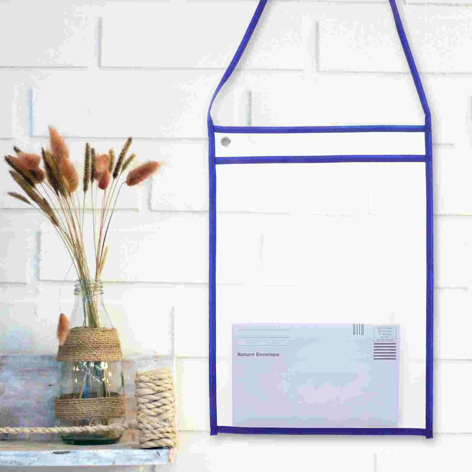 10 Pcs Erasable File Bag Ticket Holder Bags Clear Envelope Hanging Document Folders Pockets Work Order Practical
