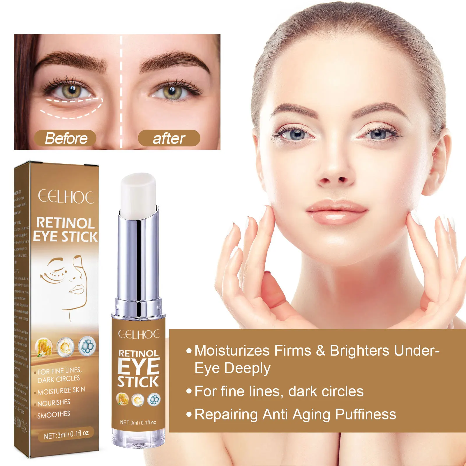 Anti Wrinkle Eye Cream Retinol Lifting Remove Eye Bag Puffiness Anti Aging Firmness Moisturizing Remove Dark Circle Eye Cream