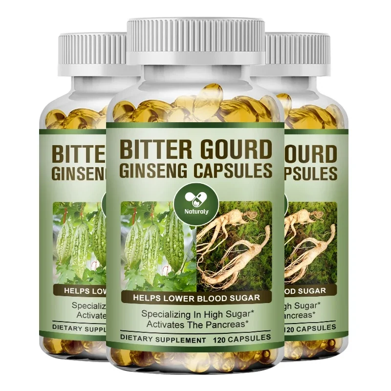 Bio-Bittermelonen-Ginseng-Kapseln – unterstützt Körper, Verdauung, Haut, Immun und Gesamt Wellness – glutenfrei, nicht gmo