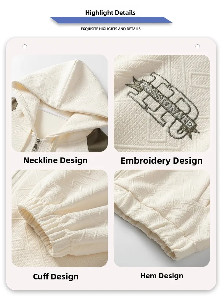 الأمريكية الرجعية الرجال Jaet ربيع الخريف عارضة التباين اللون مقنعين الرياضة Sle معطف السيارة الترفيه مباراة جميع سستة إغلاق