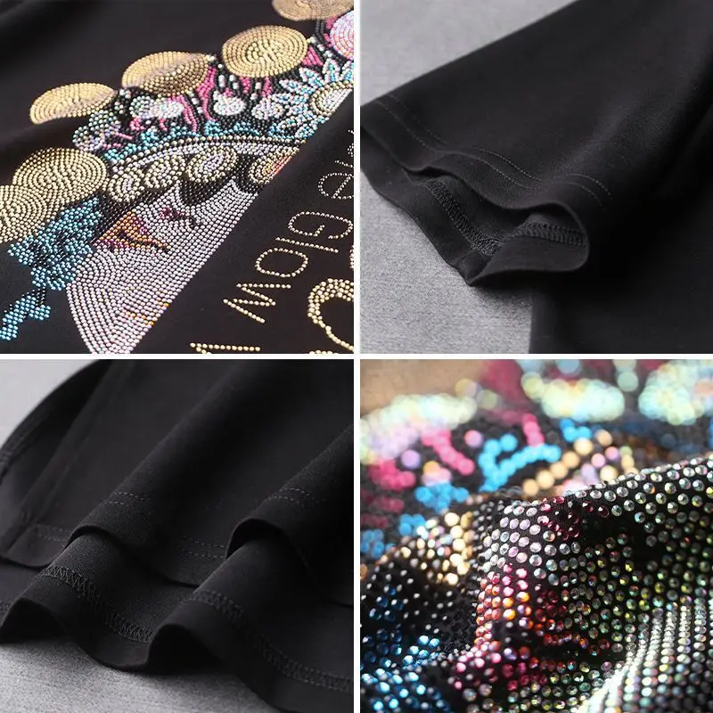 Eenvoud Casual zomer dames effen kleur capuchon diamanten mode Koreaanse veelzijdige split losse midi-jurk met korte mouwen