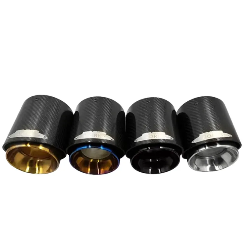 Stainless Steel Carbon Fiber Pattern Exhaust Tip for BMW MINI Car Modification - 73-95mm 85-105mm Diameter