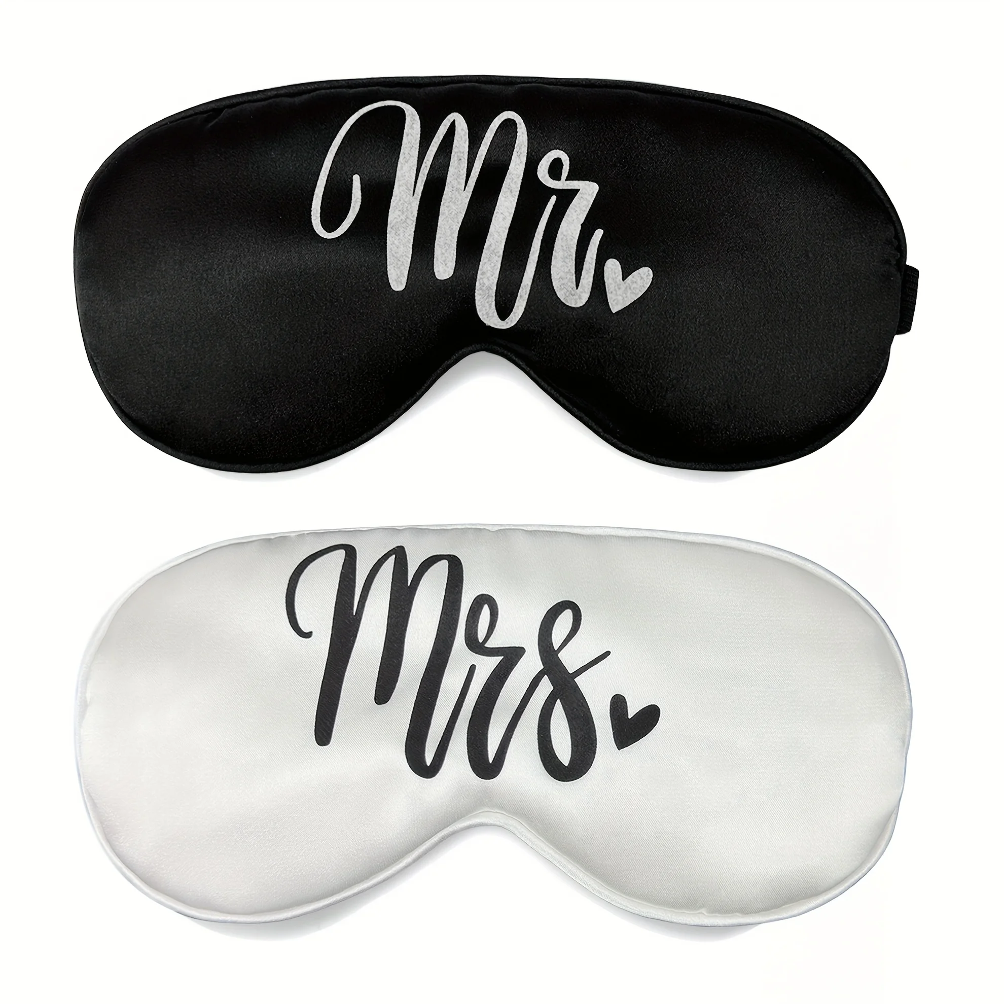 

Gentlemen and Ladies Printed Silky Sleeping Eye Mask Set with Adjustable Elastic Band, Comfortable Blackout Eye Mask, Suitable for Couples, Brides and Grooms, Wedding Gifts, Wedding Anniversaries and Honeymoons