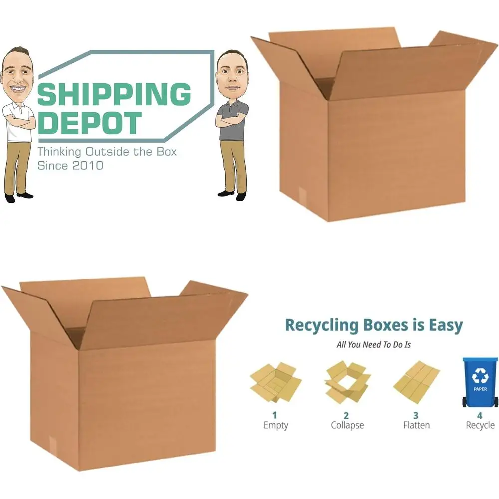 

25-Pack 12x12x16 Corrugated Cardboard Boxes for Shipping, Packing, and Moving