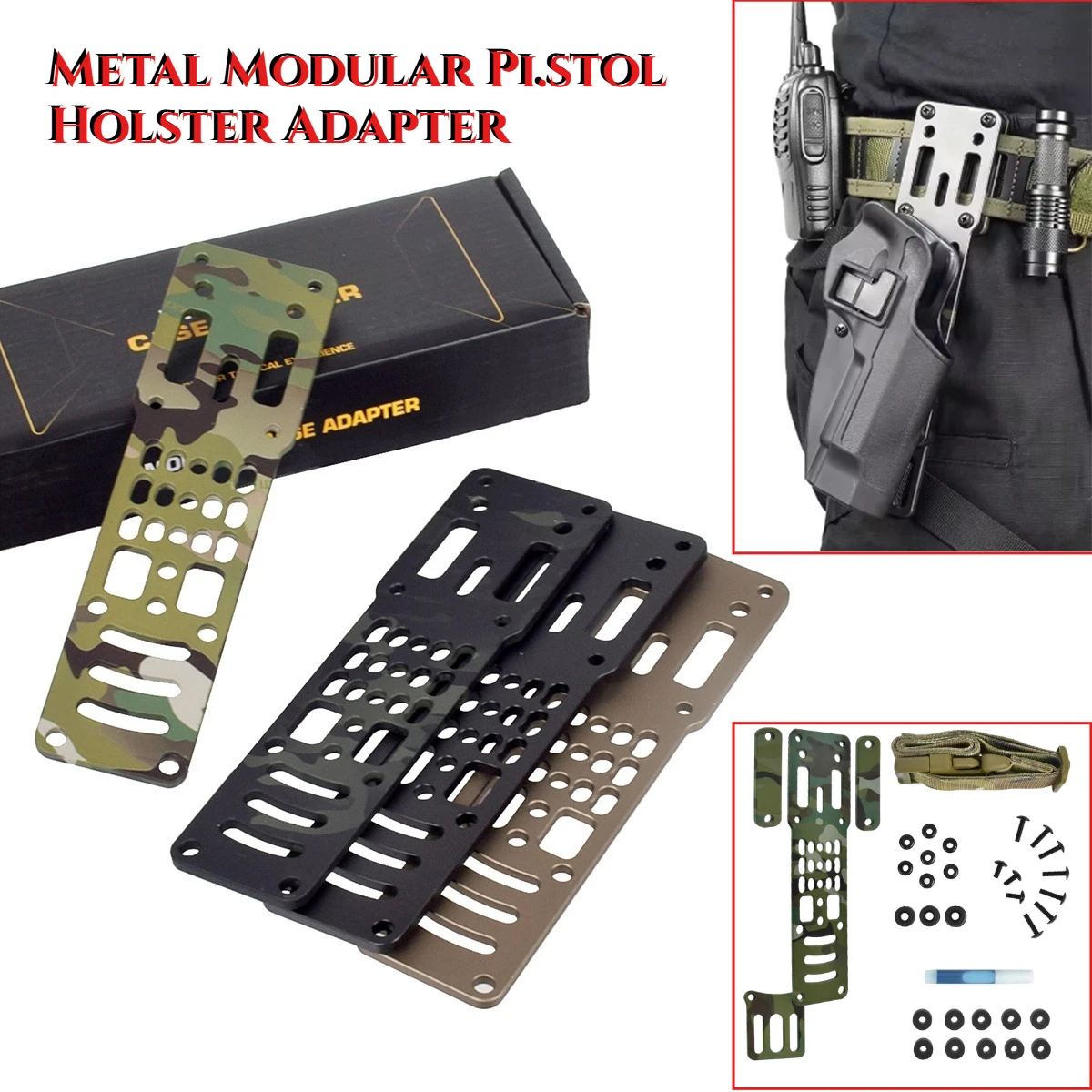 

Tactical Metal Modular Holster Adapter Compatible QLS Platform Holster Drop Leg Band Hunting Quick Pull Draw