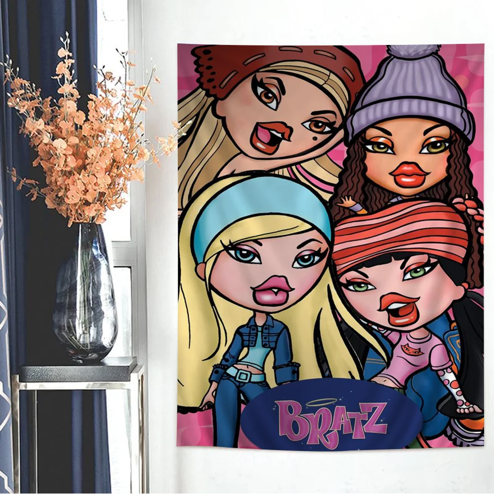 Bratz Doll Chart Tapestry Art Science Fiction Room Home Decor Cheap Hippie Wall Hanging