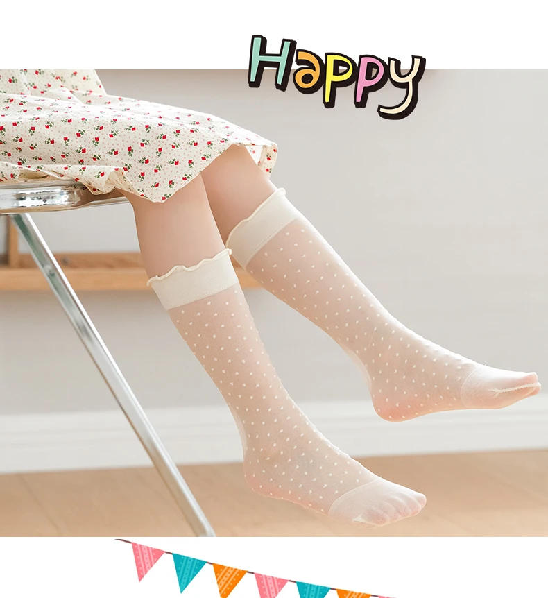 Rüschen-Kawaii-Baby-Kinder-Socken mit Blumenstickerei, Lolita-Prinzessin-Mädchen, Niedliche Erdbeer-Ultra-Dünne Overknee-Socken – Detail 12