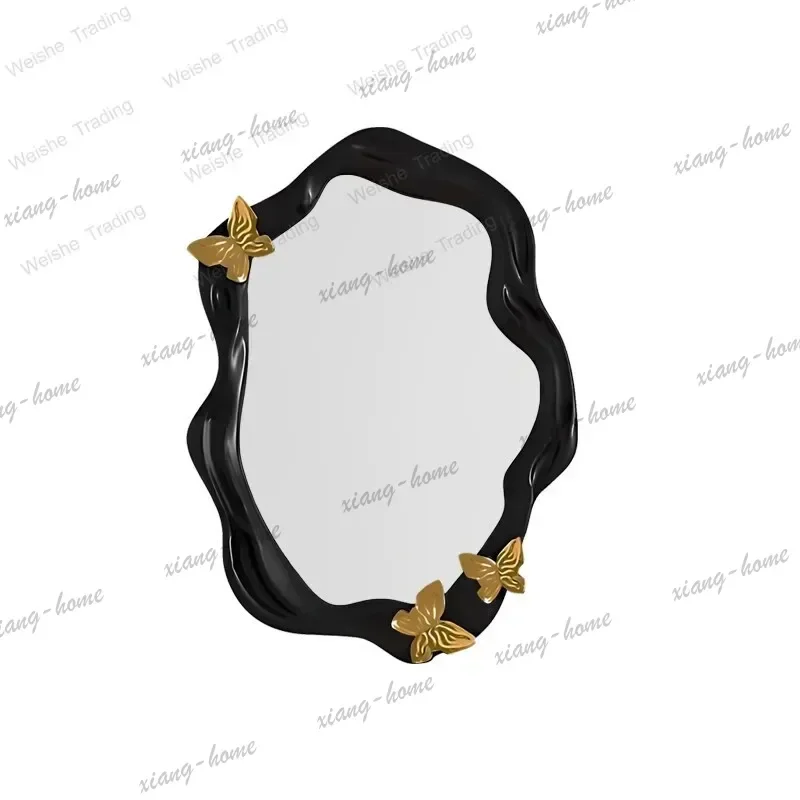 ld Premium butterfly mirror, French art wall hanging special-shaped bathroom bathroom irregular decorative mirror