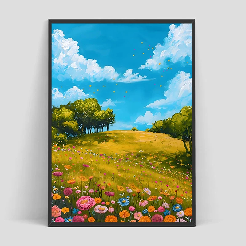 

Abstract Flower Canvas Painting Modern Floral Prints Poster Decorative Wall Frames Classroom Decorations for Home Kitchen Decor