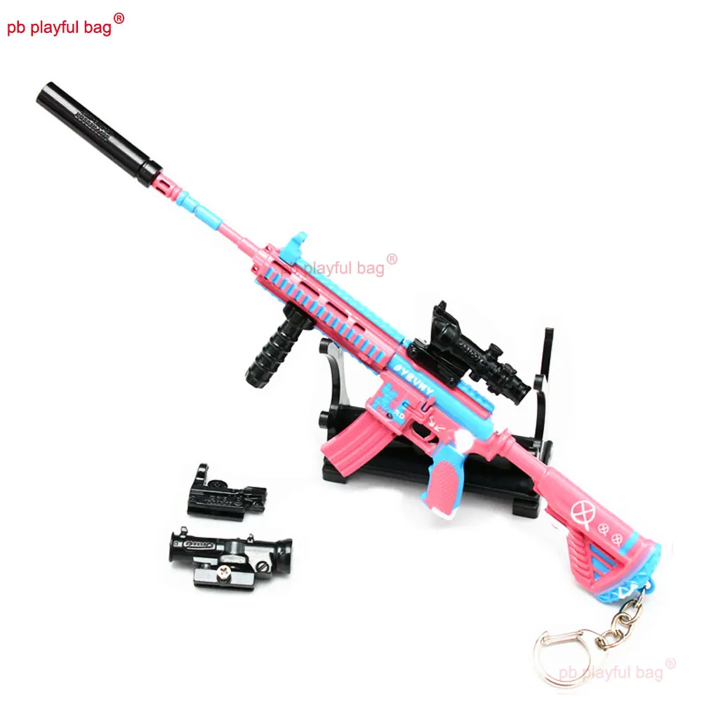 24 cm Rosa Summon M416 Legierung Gun Modell Gewehr Schlüsselbund Spiel Metall Anhänger Action-figuren Dekoration Sammeln Kinder Spielzeug Geschenk ZG125
