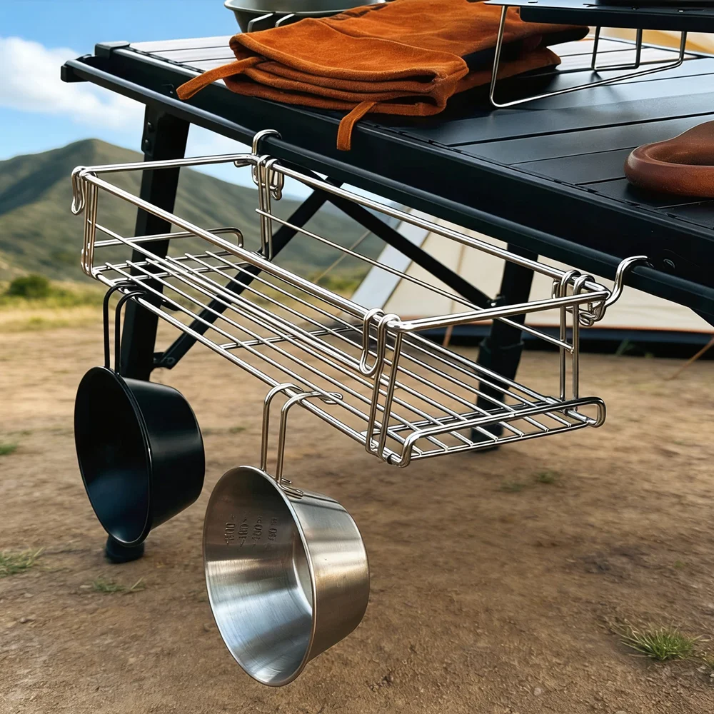 

CLS NOBANA Открытый стол IGT Боковая стойка для хранения Вешалка из нержавеющей стали Сетчатый расширительный кронштейн Складной стол Удлинительная корзина Стойка