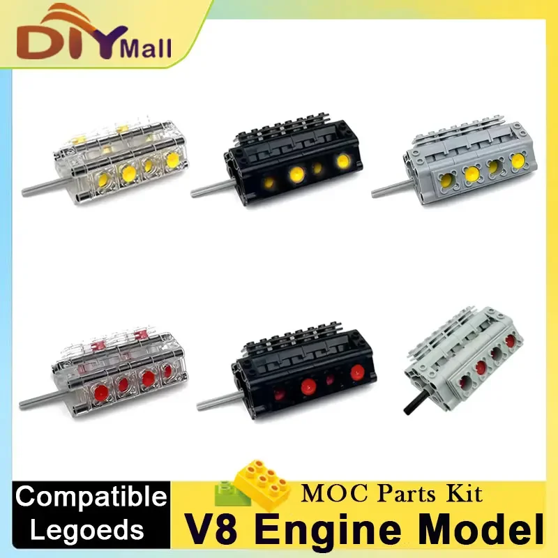 V2/V6/V8/V10/V12 مجموعة نماذج المحرك الهوائي-لبنات البناء الديناميكية لعبة تعليمية الجذعية لعشاق السيارات والكبار DIY