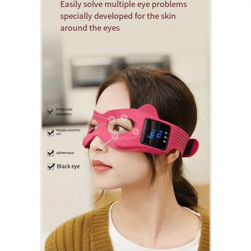 

Eye Massager Wrinkle Reducing Vibrating Hot Compress Slow Lifting Firming Anti-Aging Beauty Eye Mask