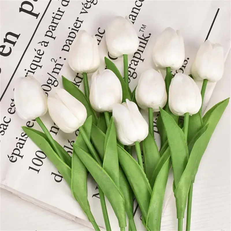 Tulip Artificial Flower Real Touch Artificial Bouquet PE Fake Flower for Wedding Decoration Flowers Home Garden Decor