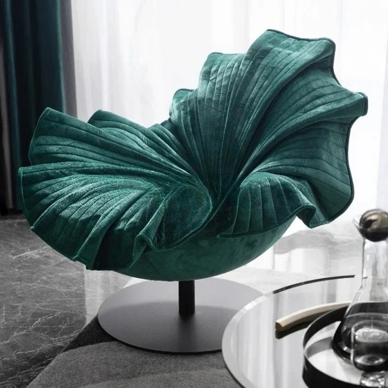 الألياف الزجاجية النسيج أريكة كرسي نادي غرفة نوم الضيوف زهرة البتلة كرسي الترفيه #3