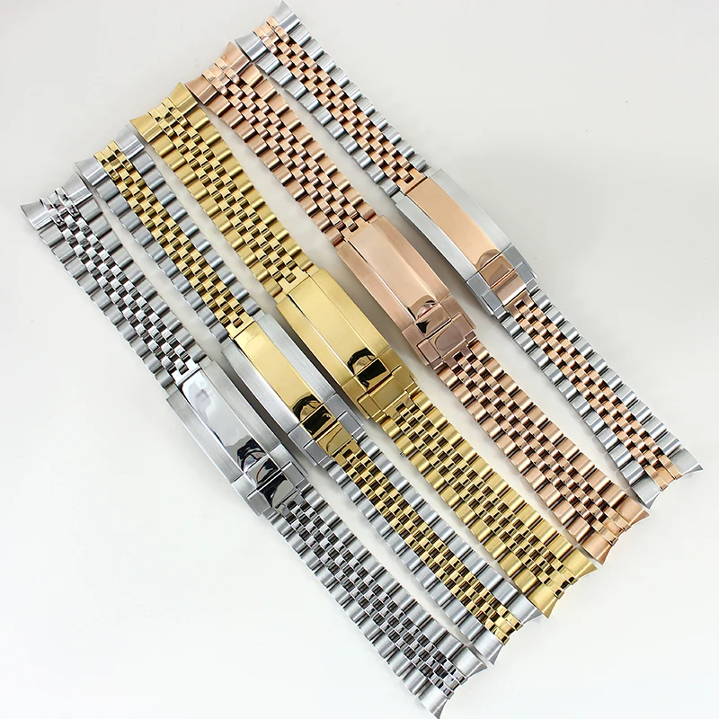 20mm Watch Strap Solid 316L Stainless Steel Bracelet For SUB GMT Yacht Watch Parts For Jubilee Oyster Watchbands glidelock Clasp