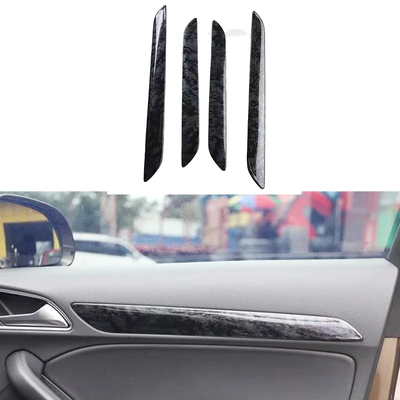 

Interior Black Wooden Color Door Trims Gear Shift Panel For Audi Q3 2013 2014 2015 2016 Car Styling Accessories Sticker