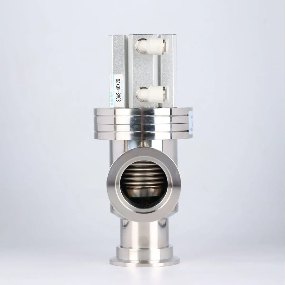 

High vacuum pneumatic baffle valve 304 stainless steel helium check valve corrosion resistance