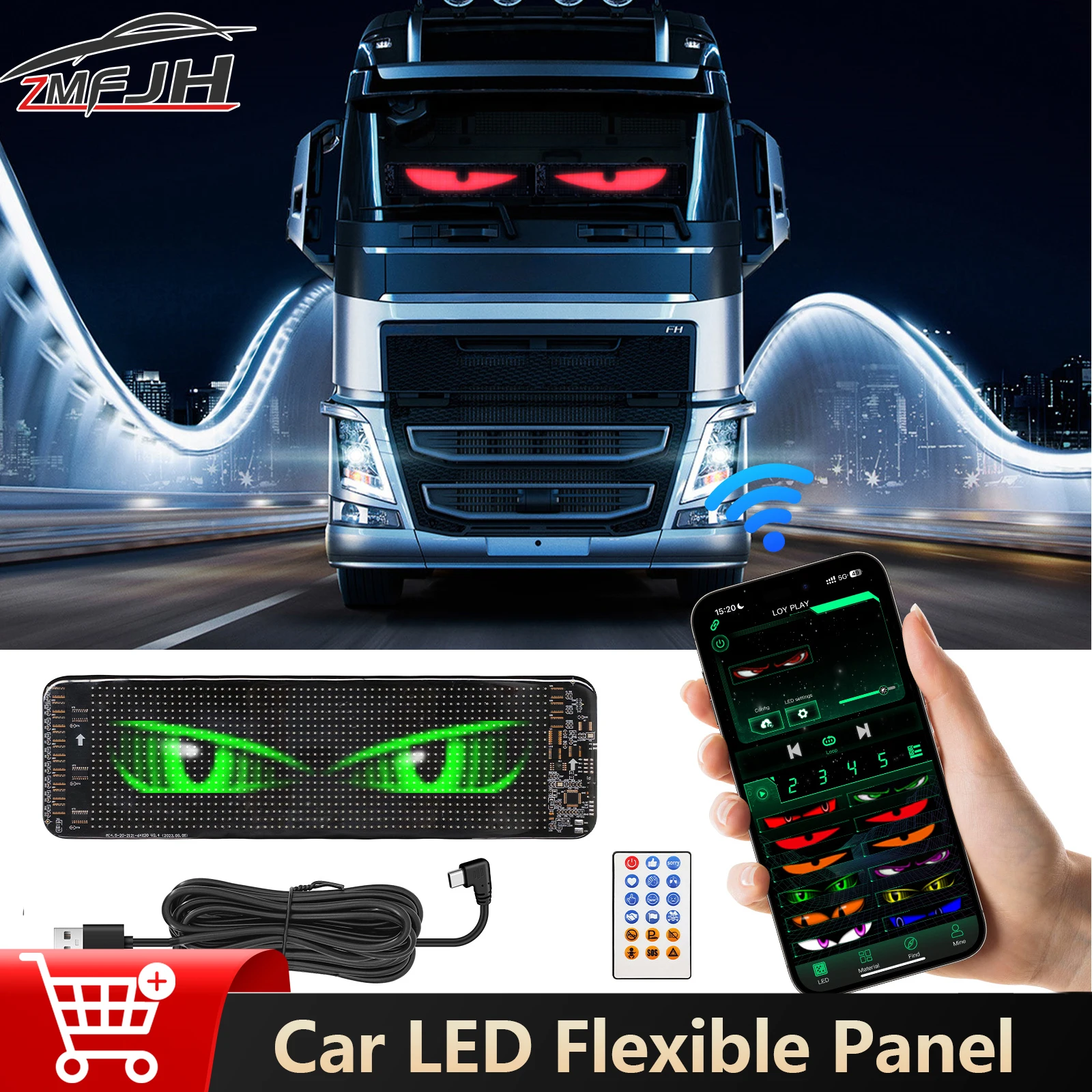 

Car LED Matrix Pixel Panel Night Light DIY Programmable Flexible LED Display Scrolling Text Animation For Car Shop Display