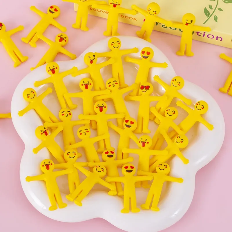 5pcs Stress Relief Toy Release Yellow Little Man Decompression Toy Mini Pull Stretch Yellow Man Pinch Joy Children\'s Toy Gifts