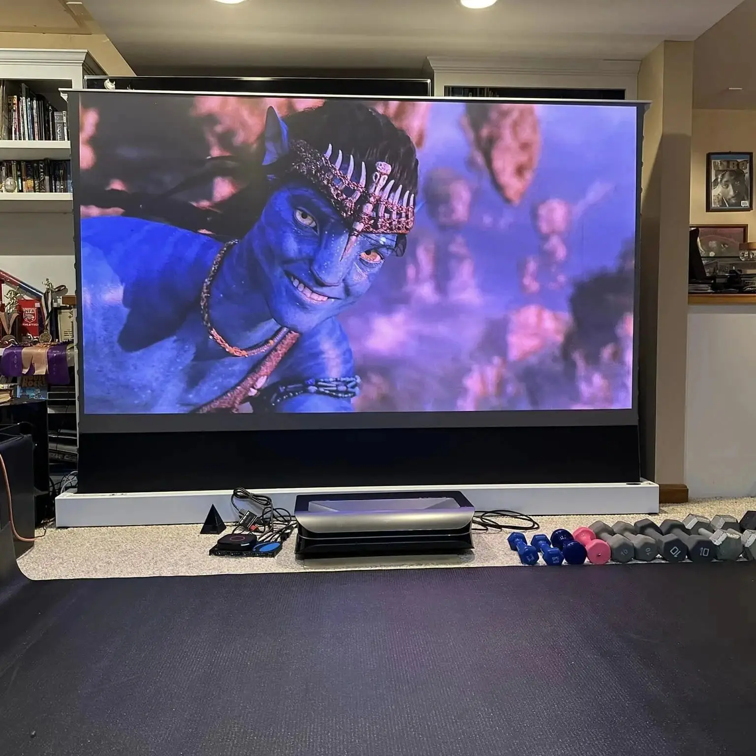 

130 inch UST ALR Projector Screen Motorized Floor Screen for UST 4K UHD Laser TV Projector 130 inch 4k HD Home Cinema Screen