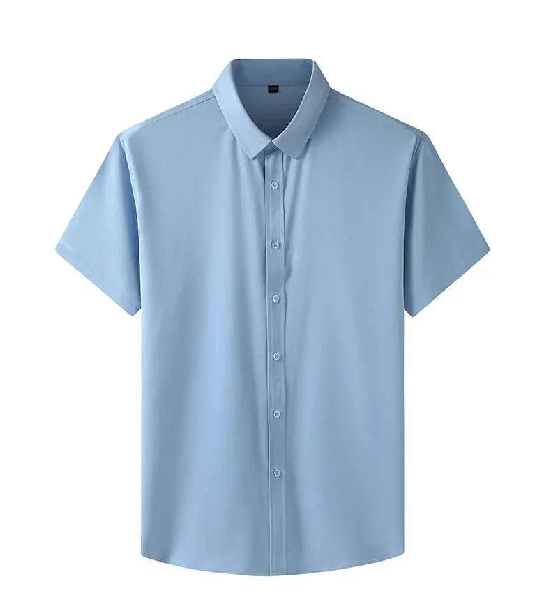 

5XL 8XL 10XL 12XL 11XL Large Size Men Shirt short Sleeved purple Black Blue Business formal Mens oversize office Shirt Plus size