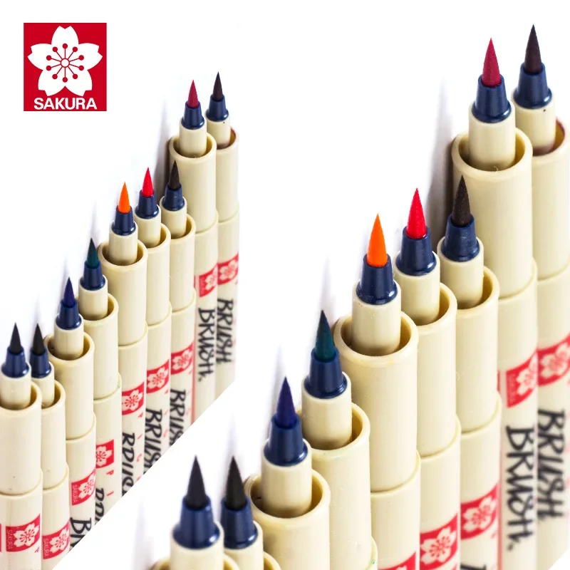 Japan SAKURA Soft Brush BR Comic Illustration Fine Line Pen Brush Strokes  Water Color Brush Pen 1PCS