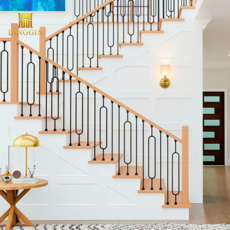 맞춤형 철제 계단 난간 액세서리, 철제 계단 난간 디자인 사진, 실내 단조 철제 난간, 타원형