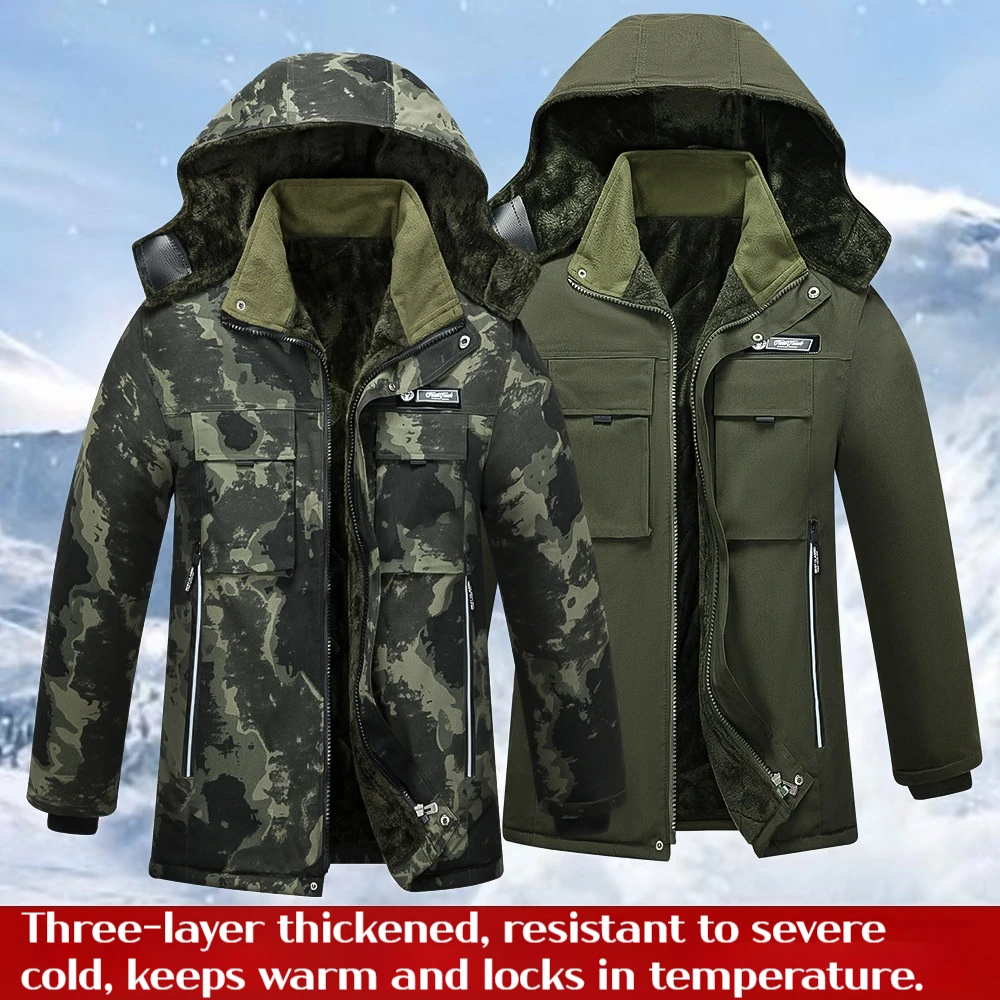 

Winter Thick Anti Cold Camouflage Labor Protection Cotton Coat Men's Work Cotton Coat Military Coat Coat Anti Cold Warm Outdoor