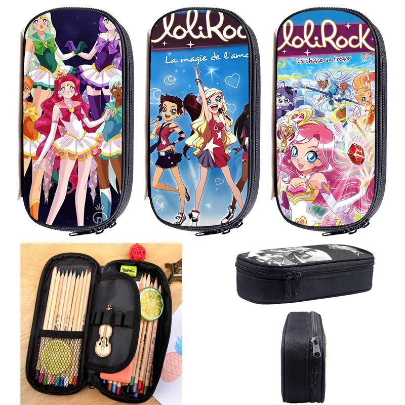 

Милый чехол для карандашей Lolirock, чехол для косметики, чехол для канцелярских принадлежностей, сумка для хранения 3D Аниме LoliRockstar, искусственная ручка для макияжа 2022
