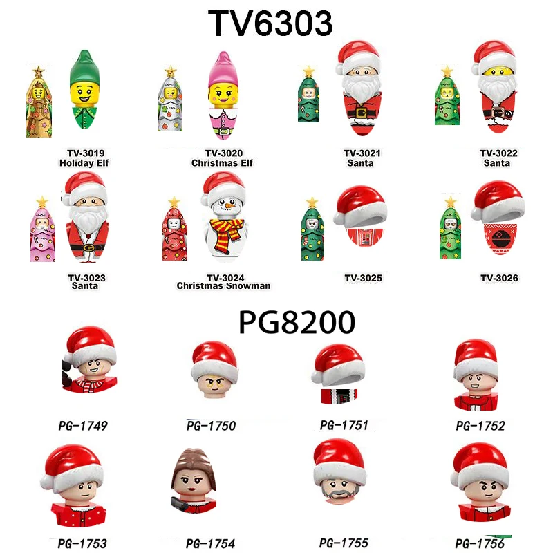 Christmas gifts Hoilday Present Buiding Blocks Cartioon Anime Assemble Bricks Action Figures Cute Dolls Toys For Kids Children