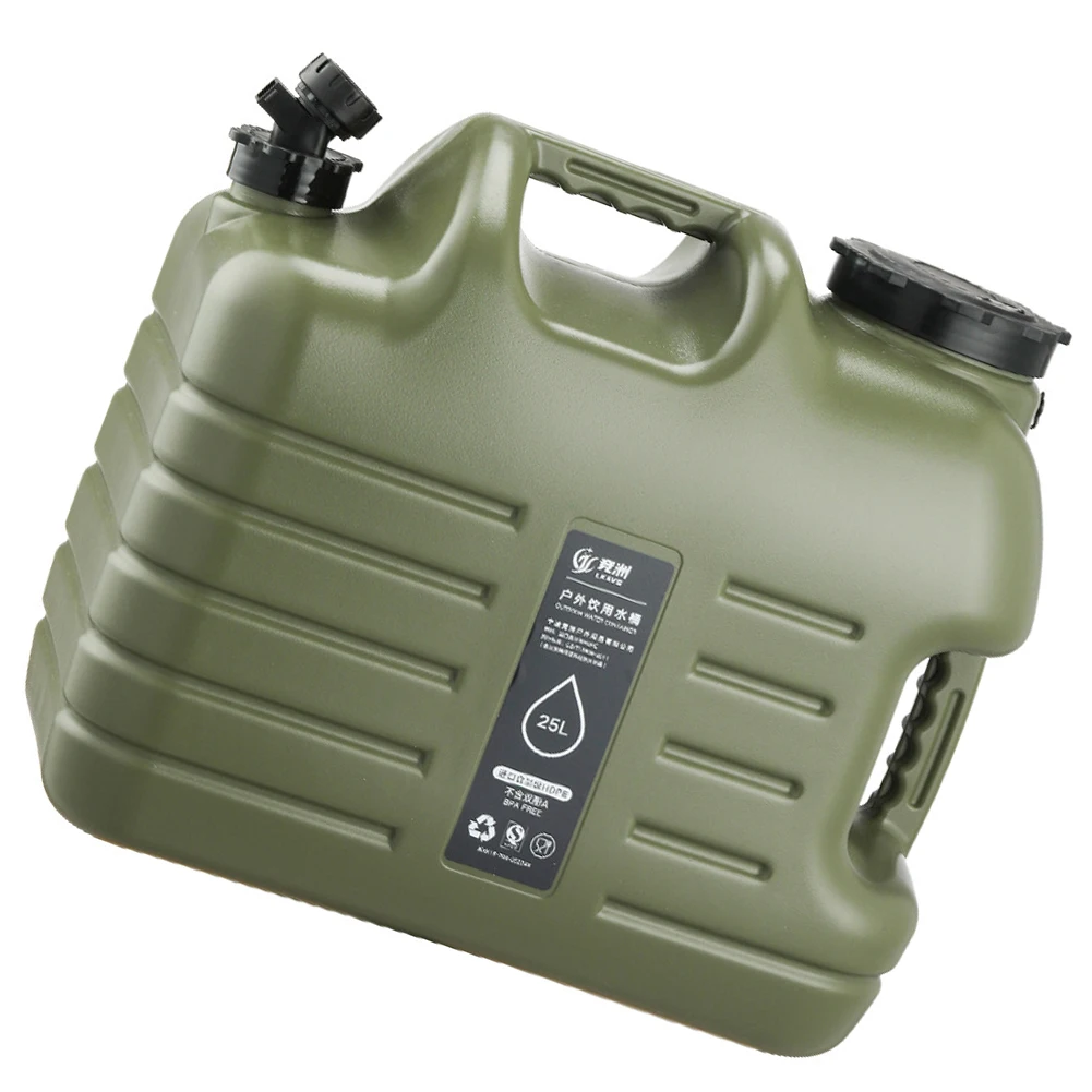 حاويات المياه إبريق المحمولة التخييم دلو تخزين المياه 25L مع صنبور قابل للفصل لا تسرب للقيادة في السفر في الهواء الطلق #4