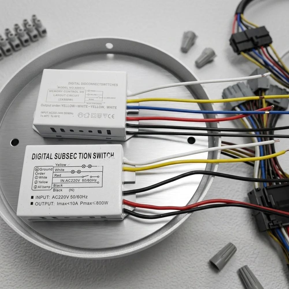 Digital Light Control Switch for Ceiling Pendant Lights with Segmentation Flexibility and Stable Power Management