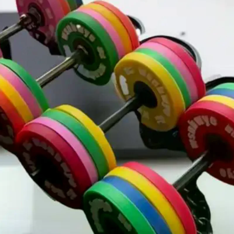 2025 New Barbell Keychain Silicone Dumbbell Keychain Gym Gifts For Gym Lovers Fitness Trainer Gift Backpack Car Key Pendant