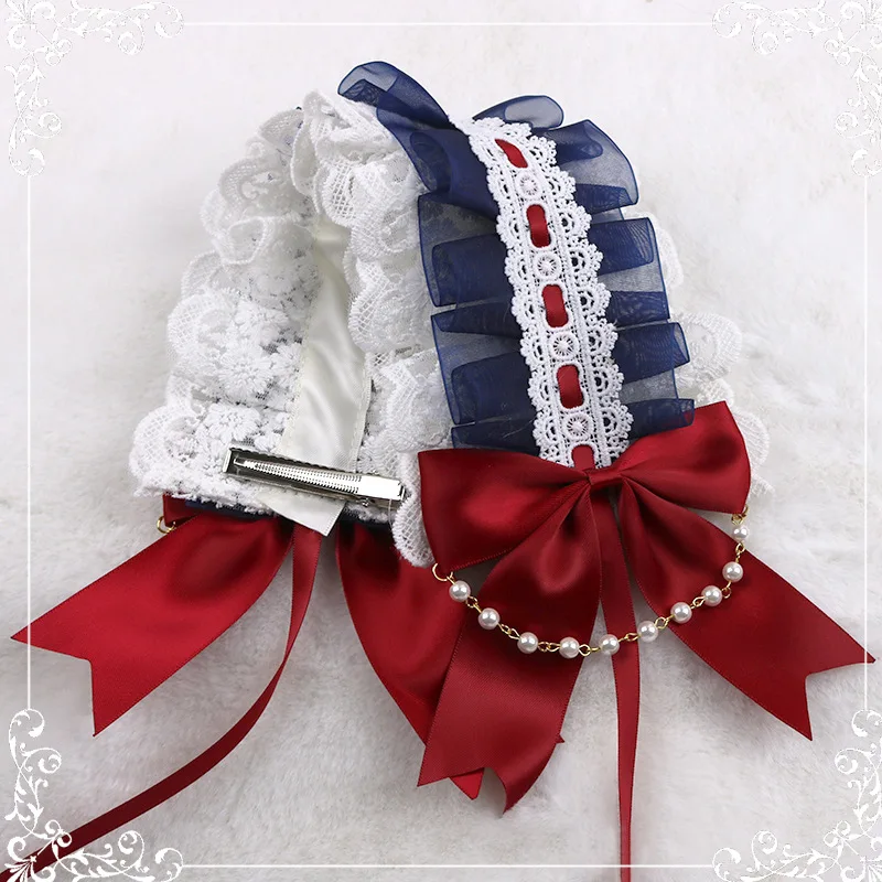 Japonês Doce Lovely Hair Band, Lolita Maid Hairband, Lace Ribbon Bowknot Headband, Cosplay Headdress, Acessórios bonitos