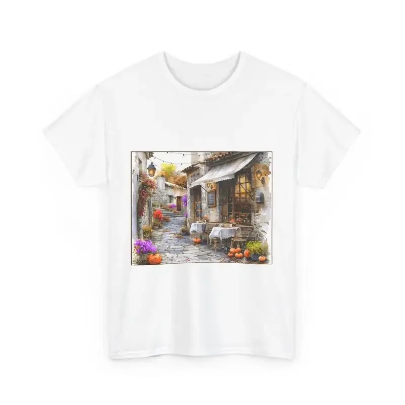 Paris Cafe Pathway T Shirt Cozy Neighborhood Pastel Art