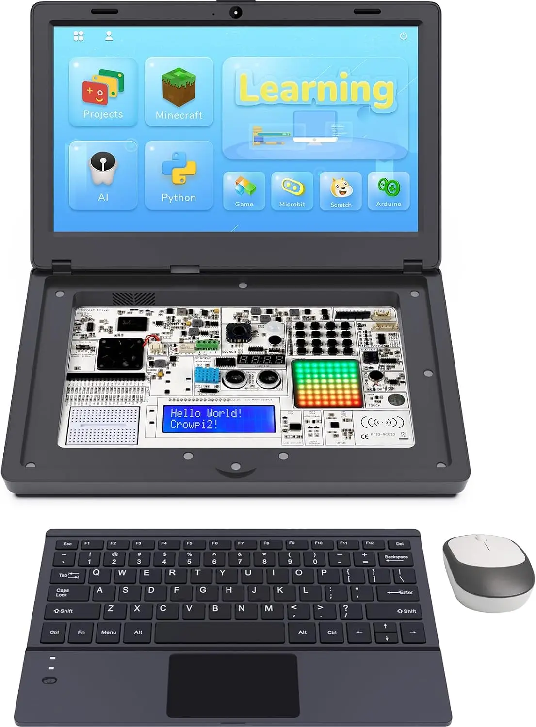 Elecrow CrowPi2 Basic Kit for RPI 4B - All in One Raspberry Pi Laptop & STEM Learning Platform as child gift no RPI included