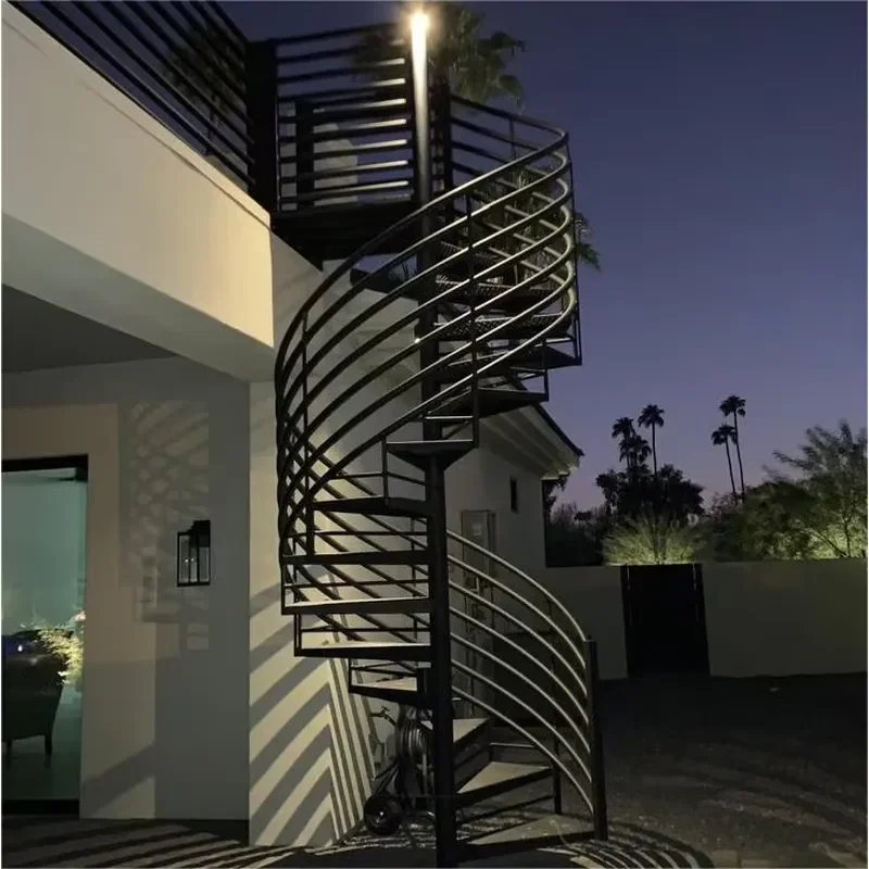 Minimalist Outdoor Spiral Staircase for Garden and Pool Area Modern Metal Custom Design for Builders