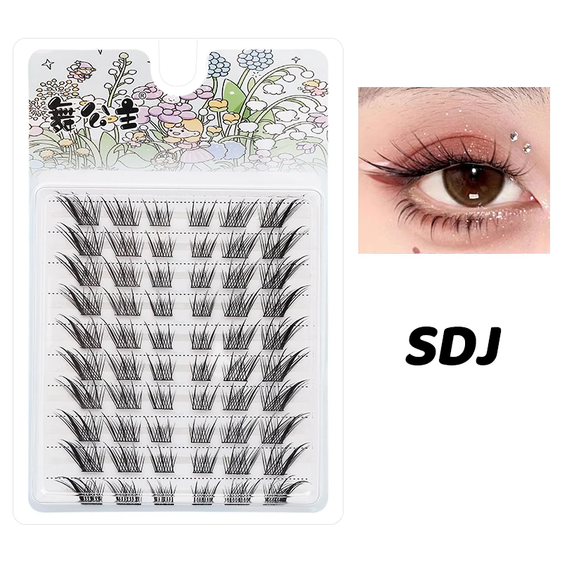 DINGSEN 10 Reihen Natürliche DIY Wimpernbüschel Einzelne Wimpern Anime Falsche Wimpernbüschel Handgefertigte Wimpernverlängerungs-Sets – Detail 10