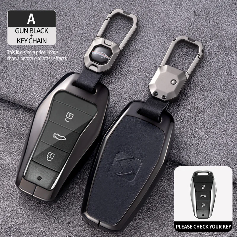 Car Key Case for JAC JS8 Sehol QX X4 X8 X7 A7 A5 E10X JS6 Sei 6 ProSol Remote Cover Shell Keychain Ring Holder Fob Accessories