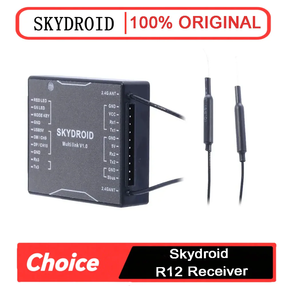 

Skydroid R12 Receiver RX/SG12-RX T12 Remote Control Receiver For T12 Radio Transmitter Plant Protection Drone Assessories