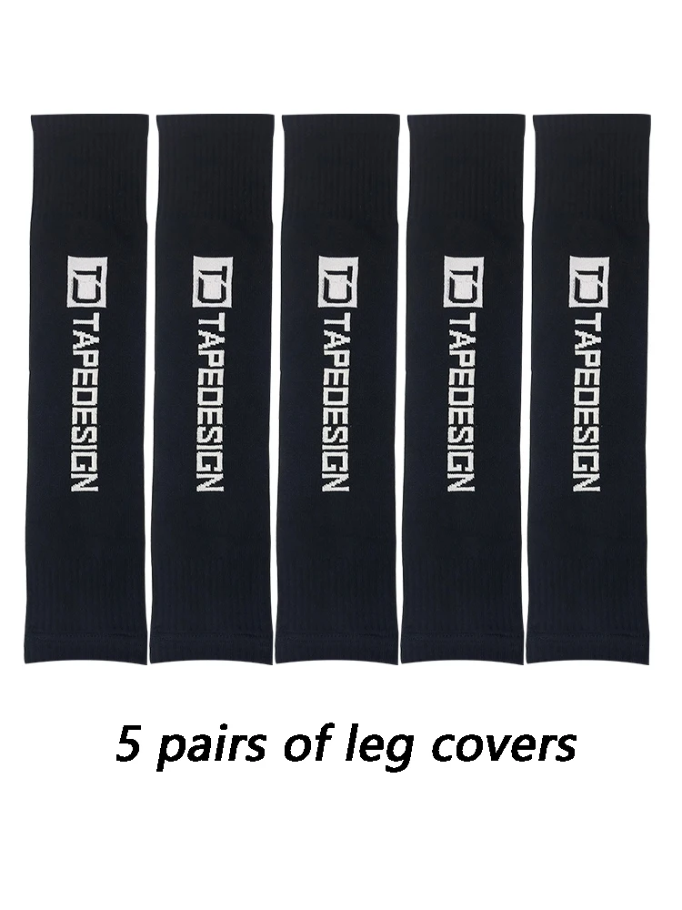 5 Pair Football Leg Socks Sweat Wicking Breathable Sports Knee Pads Double Layer Leggings Sports Outdoor Protective Equipment