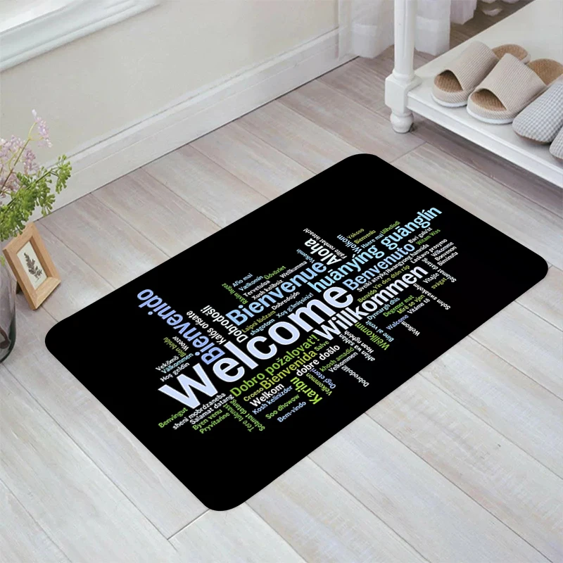 Welcome Floor Mat Kitchen Rug Bathroom Carpet for Bedroom Outdoor Doormat Exterior House Entrance Rugs Carpet Custom Carpet Rug