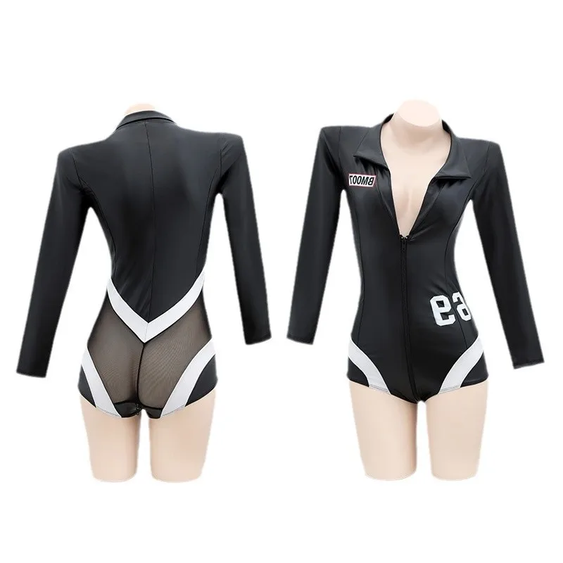 Sex Dessous sexy Lackleder Onesie Verführung