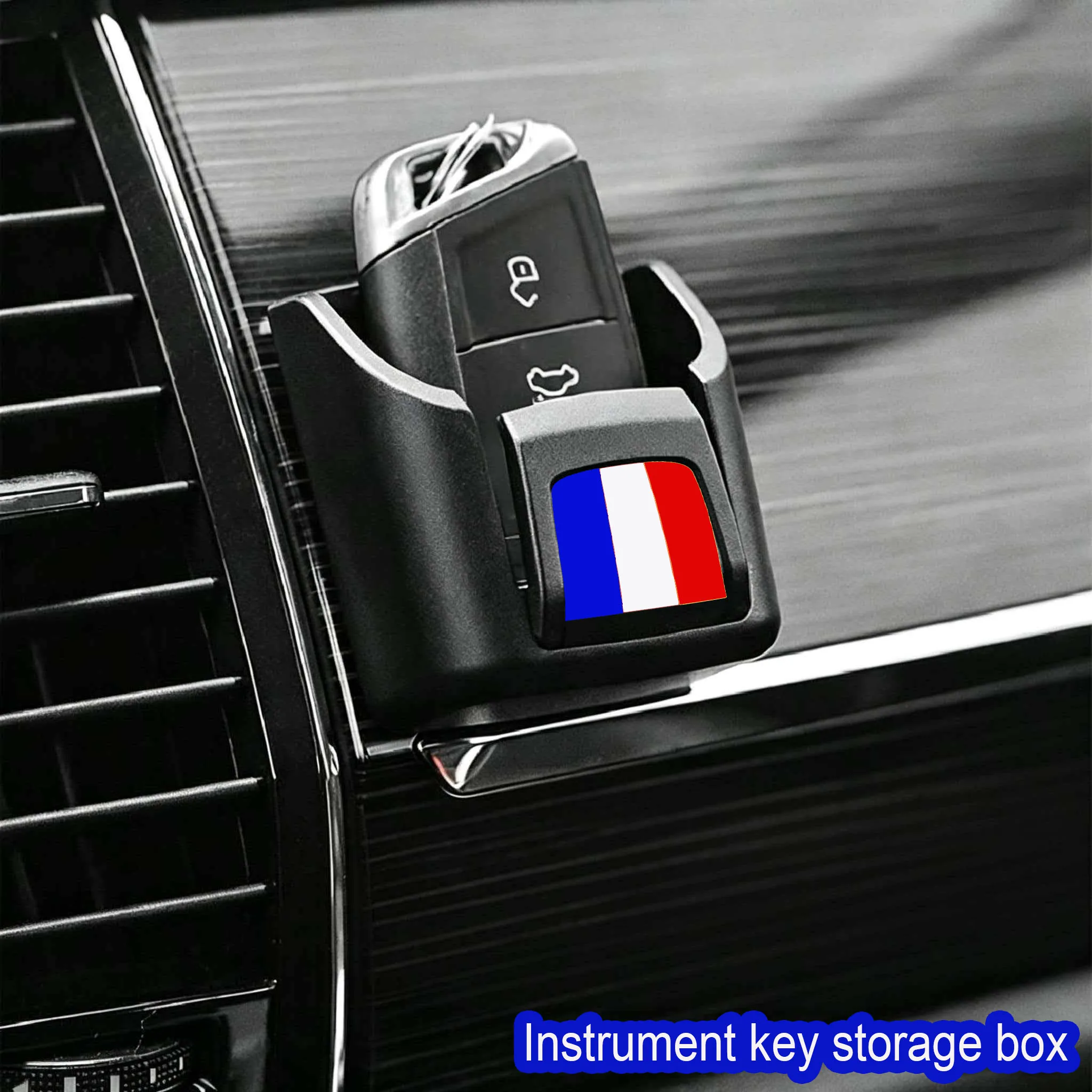 Tri Colors Styling Car ID Card Key Storage box For Renault Alpine Rafale Megane Austral Clio Kwid Alaskan Captur Zoe Austral