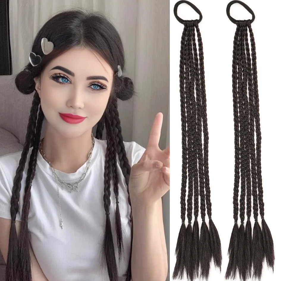 Synthetic18inch/20inch Boxing Braid Long Hair Ponytail Braid Sweet Cool Dirty Braid Long Braid Color Fried Dough Twists Braid