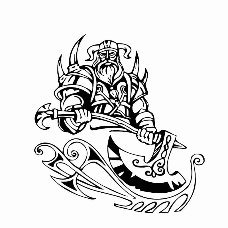 

F417# Firece Strong Powerful Viking Warrior Vinyl Decal Waterproof Balck Car Sticker Without Background